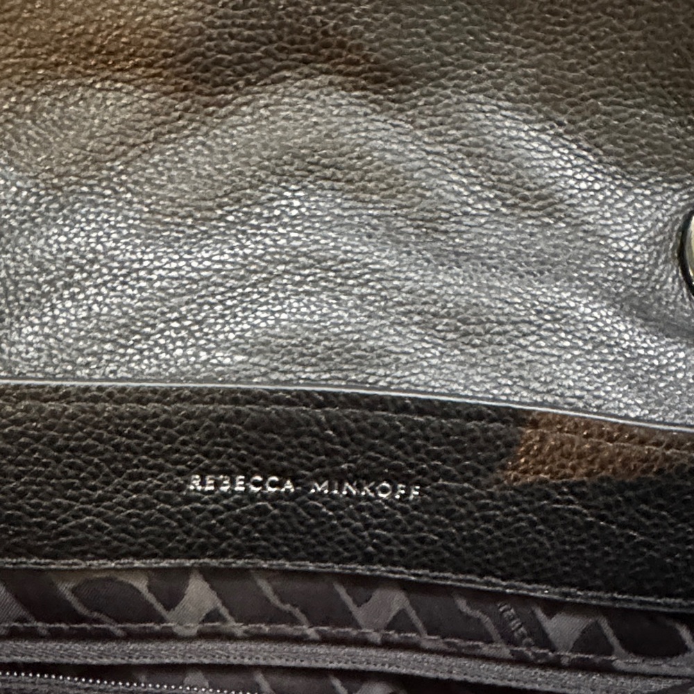 Rebecca Minkoff Edie Flap Black Chevron Shoulder Bag - Picture 5 of 6